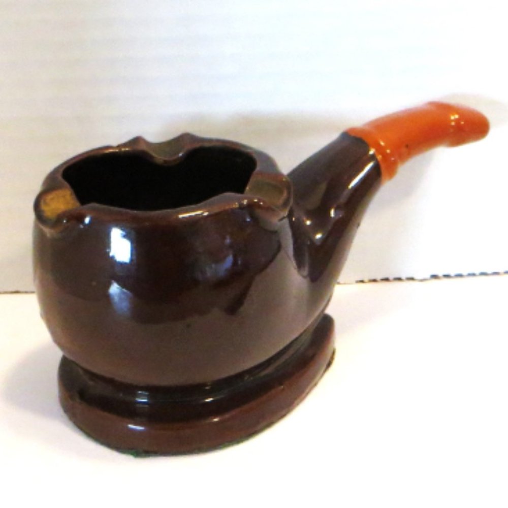 Vintage Decorative Ashtray Made In Japan Brown And Black Ceramic